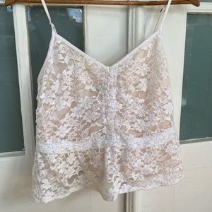 White Lace Abercrombie Tank Top